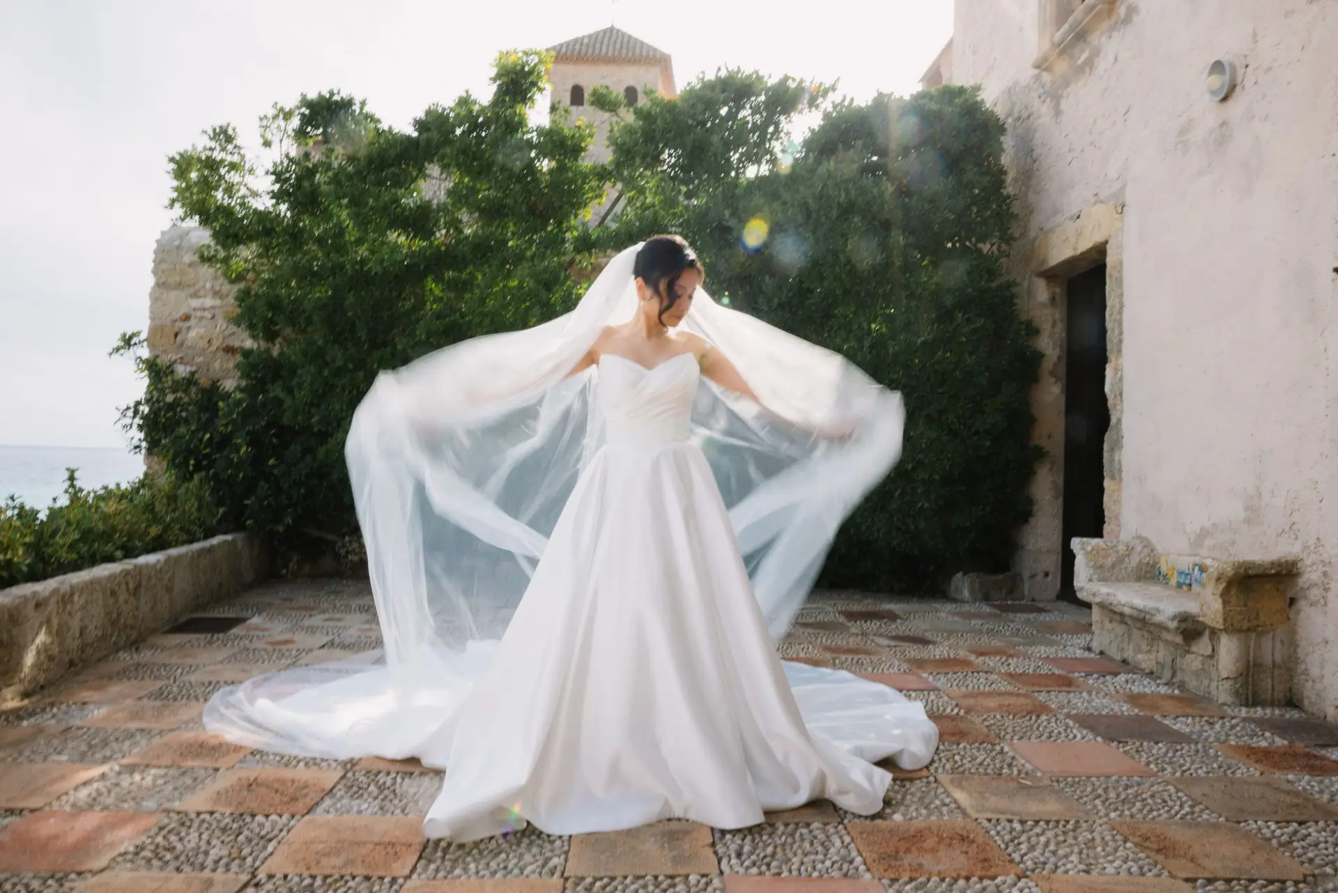 Foto de una novia en Castell de Tamarit