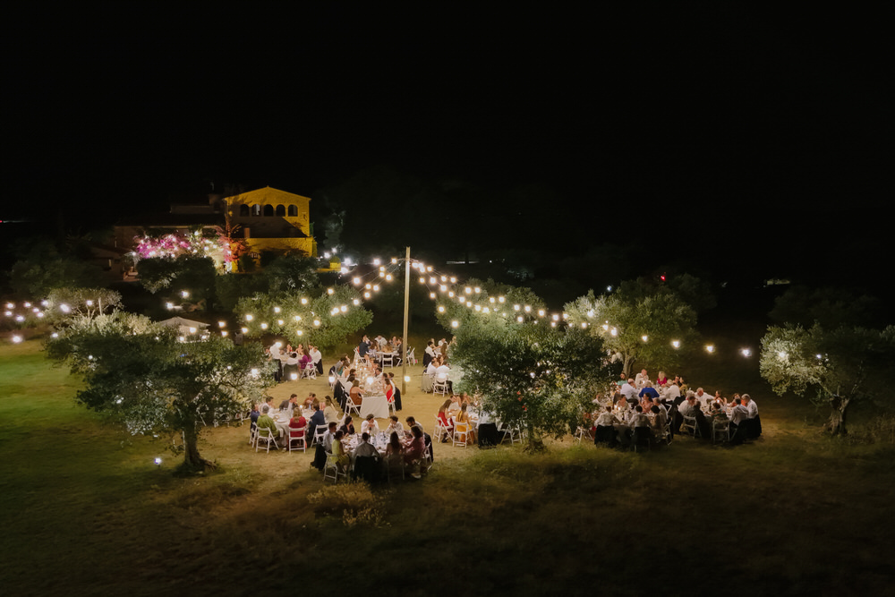 Mas Terrats finca de bodas en Girona de noche