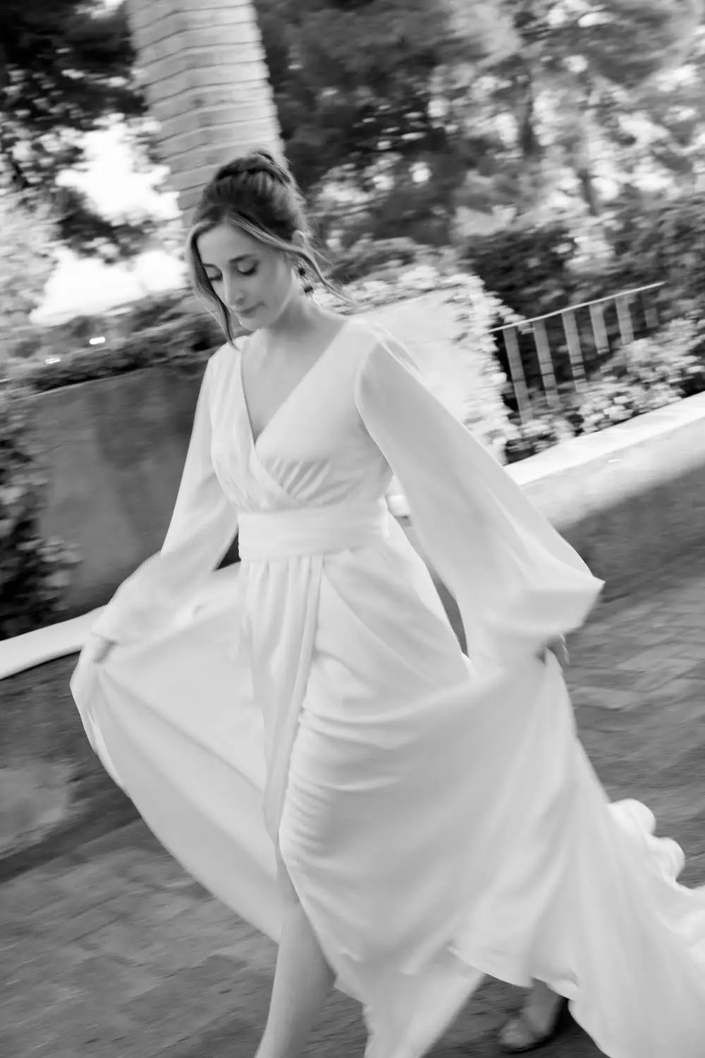 Fotografía en blanco y negro de la boda de Clare y Joan